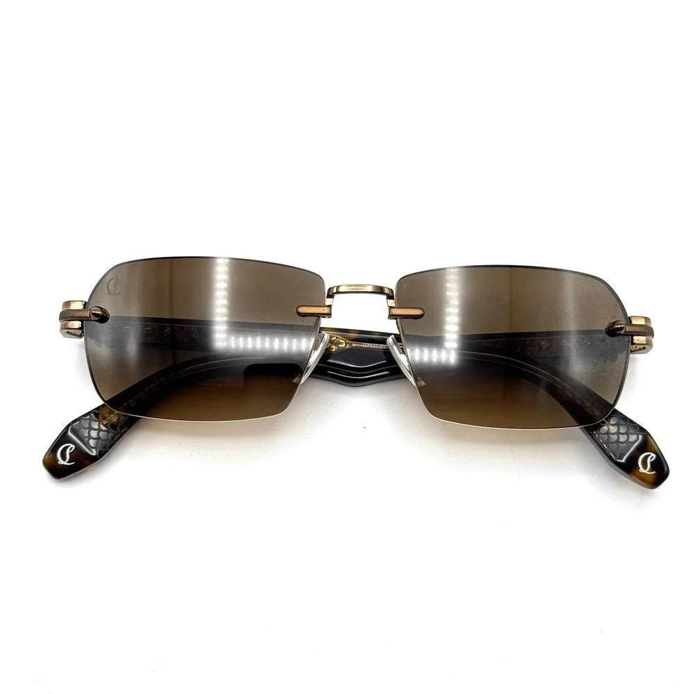 Christian Louboutin Sunglasses Greggo LB0041 36F Bronze Rimless Frame 56-16-145